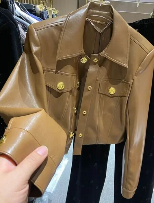 Autumn Winter Solid Buttoned Jacket