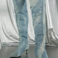 Blue Denim Wash Over the Knee Boots