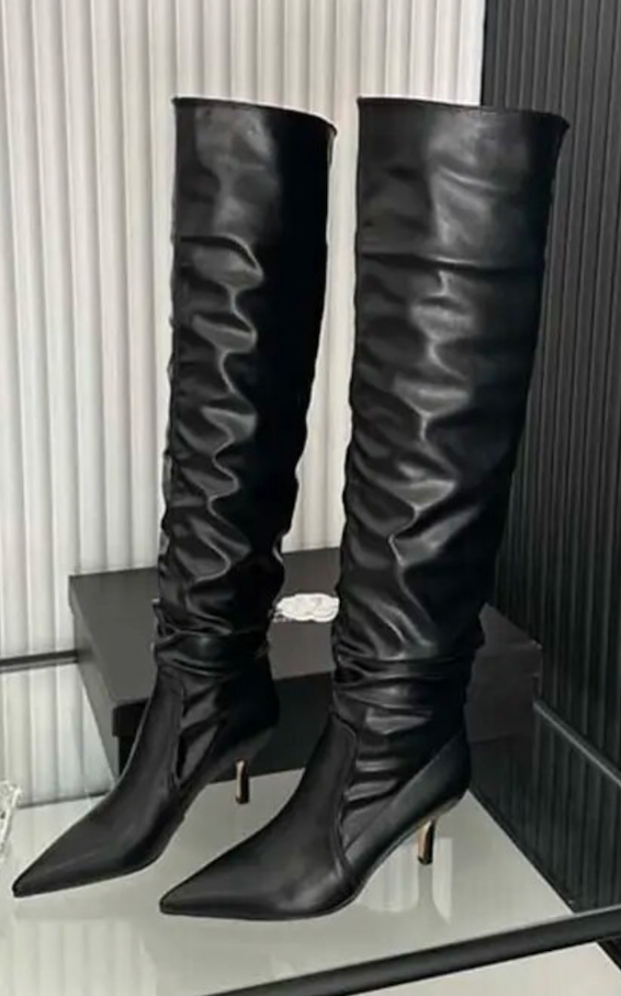 Chelsea Over The Knee Pointed Toe Boots