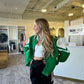 Green Bomber Letter Jacket