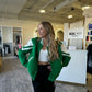 Green Bomber Letter Jacket