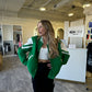 Green Bomber Letter Jacket