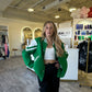 Green Bomber Letter Jacket