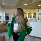 Green Bomber Letter Jacket