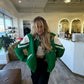 Green Bomber Letter Jacket