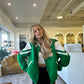 Green Bomber Letter Jacket