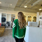 Green Bomber Letter Jacket