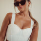 Women's Sexy White Thick-Strapped Cami