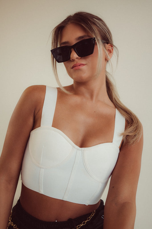 Women's Sexy White Thick-Strapped Cami