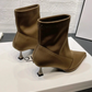 Satin Pointed Toe Short Boots