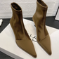 Satin Pointed Toe Short Boots