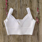 Plunge V Neck Bandage Crop Top