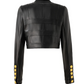 MotorBike Style Cropped Buttoned Jacket