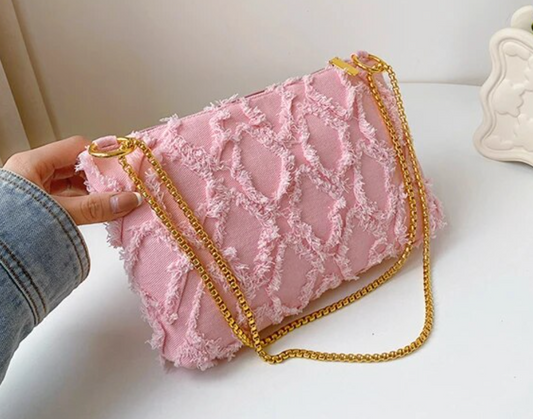 Denim Chain Crossbody Bag