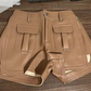 Leather Cargo Shorts