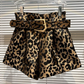 Leopard High Waist Belted Shorts