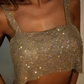 Sleeveless Sequined Tank Top