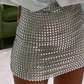 Silver Sequin Bodycon Mini Skirt