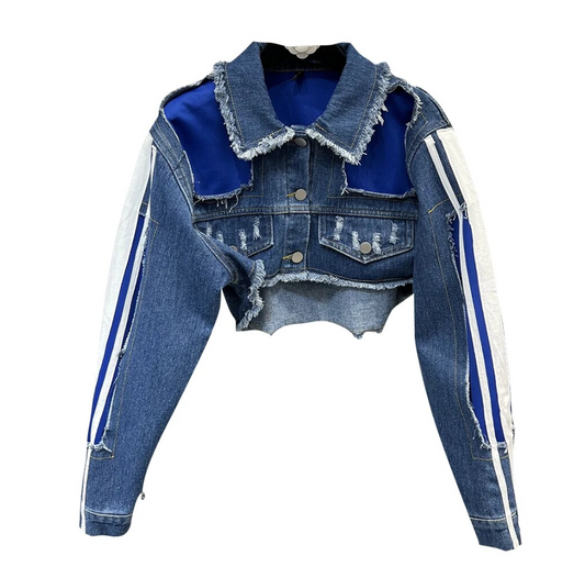 Patchwork Cropped Denim Jacket