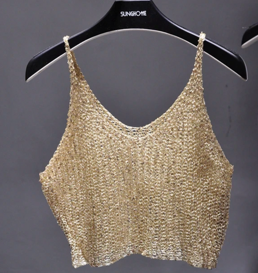 Sequined Knitted Tank Top