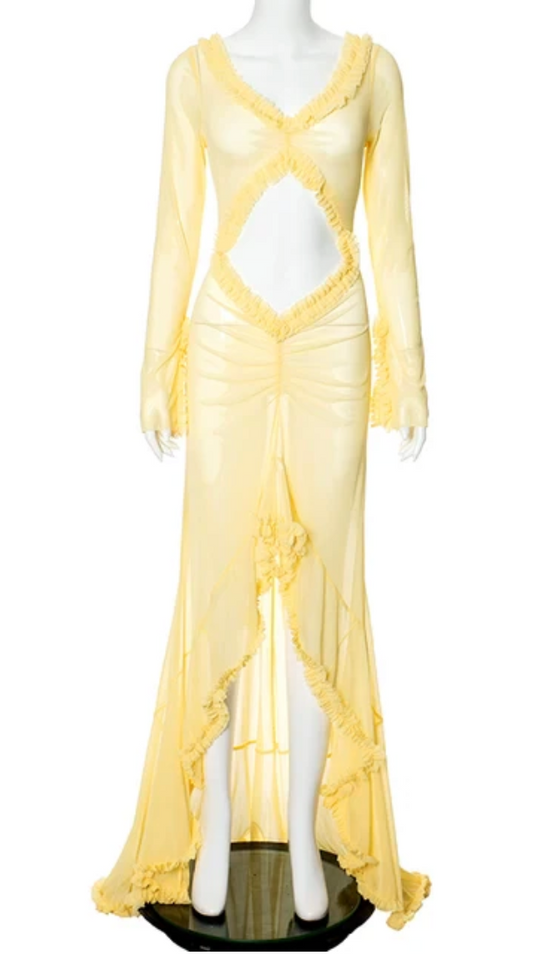 Yellow Babydoll Lingerie Dress