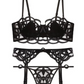 Sexy Embroidery Lingerie Women Thin Lace Transparent  Push up Bra Set