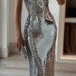 Sling Backless Silvery Maxi Dress