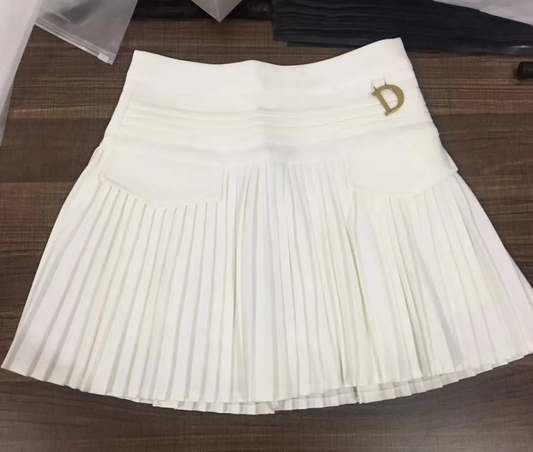 High Waist Pleated Mini Skirt