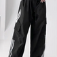 Women's Striped Baggy Wide Leg Cargo Pants