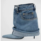 2024 Women's Denim High Heel Skirt Booties