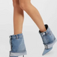 2024 Women's Denim High Heel Skirt Booties